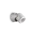 Udendørs wall luminaire XENO AP1 1-flamme, svingbar GU10 IP44, grå, mat, gennemsigtig