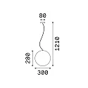 Ideal Lux Outdoor pendant luminaire SOLE SMALL, IP44, Ø 30cm, E27, plastic
