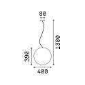 Ideal Lux Udendørs pendel SOLE Ø 40CM balleformet E27 IP44, opal hvid dæmpbar