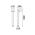 Ideal Lux Outdoor floor luminaire GAS PT1, IP43, 80cm, GU10, aluminium / hardened glass, anthracite