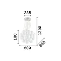 Ideal Lux Pendel MAPA PLUS 2-flammer E14 IP20, stål, hvid