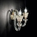 Ideal Lux Væglampe STRAUSS 2-flammer E14 IP20, rav, rosa guld, gennemsigtig