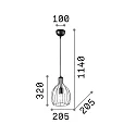 Pendant luminaire AMPOLLA 2, BELL, shade Ø 20.5cm / H 32cm, E27, adjustable height