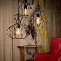Pendant luminaire AMPOLLA 3, DIAMOND long, shade Ø 30cm / H 42cm, E27, adjustable height