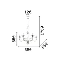 Ideal Lux Lysekrone DANIELI 6-flammer E14 IP20, rav, guld