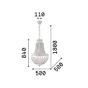 Ideal Lux Lysekrone MONET 6-flammer E14 IP20, hvid