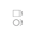 Ideal Lux Outdoor Downlight GUN, IP44, Ø 11cm, GU10, aluminium, grey