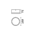 Outdoor wall / ceiling luminaire URANO BIG, Ø 16cm, GX53 max. 15W, aluminium / acrylic