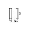 Ideal Lux Udendørs wall luminaire ETERE IP44, antracit, opal, pulverlakeret