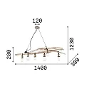 Ideal Lux Pendel DRIFTWOOD 6-flammer E27 IP20, træ