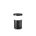 Udendørs stativlampe TORRE SMALL E27 IP44, opal, sort mat, pulverlakeret