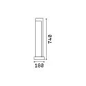 Ideal Lux Udendørs stativlampe TITANO BIG IP55, grå, meleret, sort mat