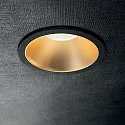 Ideal Lux Recessed LED luminaire GAME ROUND, IP20, 11W 3000K 850lm 36°, black / gold reflector