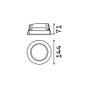 Ideal Lux LED recessed spot BASIC WIDE, IP44, Ø 14.4cm, 20W 3000K 1900lm 87°, matt white