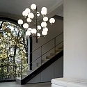 Ideal Lux Pendant luminaire COPERNICO, 20 flames, Ø 86cm, incl. 20x G9 LED 3.2W 3000K, matt black / brass