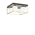 Loftlampe LINGOTTO PL4 4-flammer E14 IP20, sort mat, messing satineret dæmpbar