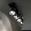 Ideal Lux Væg- og Loftlampe GLIM 4-flammer GU10 IP20, sort, pulverlakeret