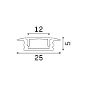 Ideal Lux Aluminium profile SLOT RECESSED TRIM 12mm incl. cover + mounting kit, 200cm, white