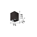Ideal Lux overflade downlight NITRO D07 SQUARE firkantet, stiv, med linseoptik, on/off IP20, sort mat 