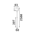 3-faset pendul LOOK TR 3-PHASE down, stiv, inkl. 3-faset adapter GU10 IP20, sort mat 