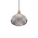 Pendel BERGEN 3 E27 IP20, træ, pulverlakeret, røgfarver, sort