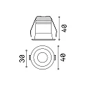 Ideal Lux Recessed LED spot VIRUS, IP20, Ø 4cm, 3W 3000K 210lm 20°, CRi >90, white / white