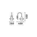 Ideal Lux Udendørs wall luminaire CIMA E27 IP43, antracit