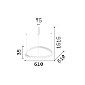 Ideal Lux pendant luminaire GEMINI 610 round, adjustable IP20, white