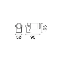 Ideal Lux LED floor spot STARLIGHT, IP68, Ø 5cm, aluminium, lead grey, 5.5W 3000K 500lm, open cable end