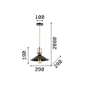 Ideal Lux Pendel ERIS-3 E27 IP20, guld mat, sort