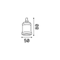 Ideal Lux Sokkel E27 - GHIERA med adapter, sort mat