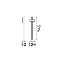 Ideal Lux outdoor floor lamp HUB 745 IP54, anthracite