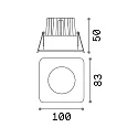 Ideal Lux Indbygnings loftlampe ROOM-65 firkantet IP65, sort