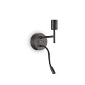 Ideal Lux wall luminaire SET UP MAP2 2 flames, with flex arm, with USB connection E27 IP20, black