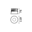 Indbygnings loftlampe OFF 110 rund IP20, hvid