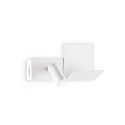 Væglampe KOMODO-1 AP LED venstre, med USB-opladningsfunktion, med hylde LED IP20, hvid