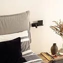 Ideal Lux wall luminaire KOMODO-1 AP LED left, with USB charging function, with shelf LED IP20, black