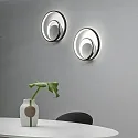 Ideal Lux Væglampe OZ AP DALI/PUSH rund, DALI styrbar IP20, sort mat dæmpbar