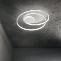 Ideal Lux Loftlampe OZ PL DALI/PUSH rund, DALI styrbar IP20, hvid mat dæmpbar