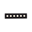 Indbygget downlight LIKA FI SLIM  D12 6-flammer, UGR < 19, smal, on/off, med kantbånd IP20, sort mat 