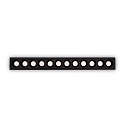 Indbygget downlight LIKA FI SLIM  D24 12-flammer, UGR < 19, smal, on/off, med kantbånd IP20, sort mat 