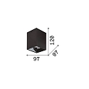 Ideal Lux overflade downlight NITRO D10 SQUARE firkantet, stiv, med linseoptik, on/off IP20, hvid mat 