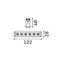 Ideal Lux recessed downlight LIKA FI SLIM  D12 6 flames, UGR < 19, slim, on/off, with trim IP20, white matt 