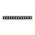 Indbygget downlight LIKA FI SLIM  D24 12-flammer, UGR < 19, smal, on/off, med kantbånd IP20, hvid mat 