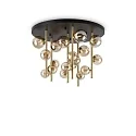 Loftlampe PERLAGE 18-flammer G9 IP20, messing satineret 