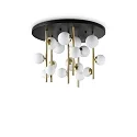 ceiling luminaire PERLAGE 18 flames G9 IP20, white, satined brass dimmable