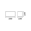 Ideal Lux Udendørs wall luminaire ATOM UP/DOWN 20CM up / down, firkantet, justerbar IP54, sort 
