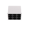 Indbygget downlight LIKA FI SLIM SQUARE 9-flammer, smal, on/off, med kantbånd, UGR < 16 IP20, hvid mat 