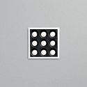 Ideal Lux Indbygget downlight LIKA FI SLIM SQUARE 9-flammer, smal, on/off, med kantbånd, UGR < 16 IP20, hvid mat 