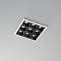 Ideal Lux Indbygget downlight LIKA FI SLIM SQUARE 9-flammer, smal, on/off, med kantbånd, UGR < 16 IP20, hvid mat 